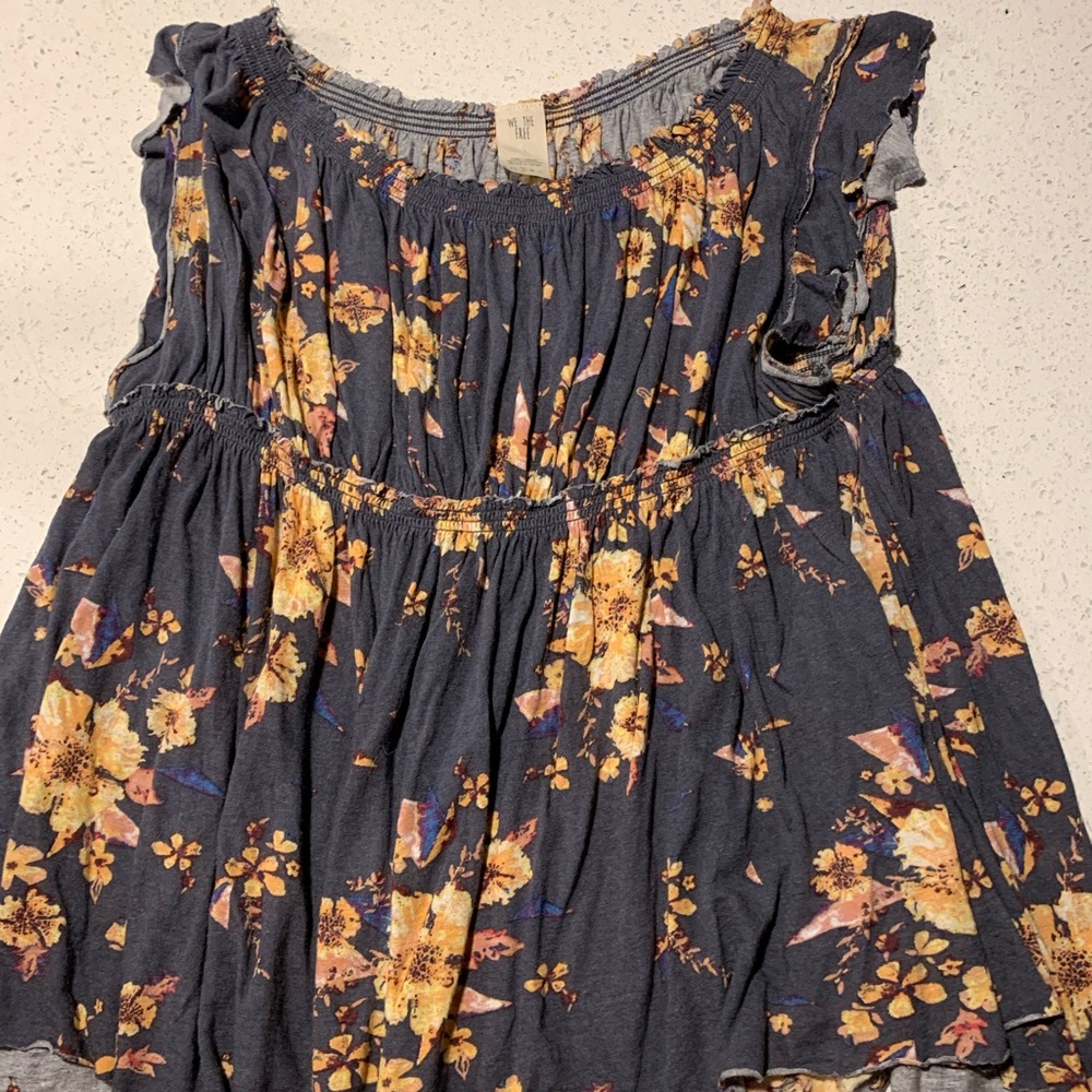 Patterned free people off the shoulder top
